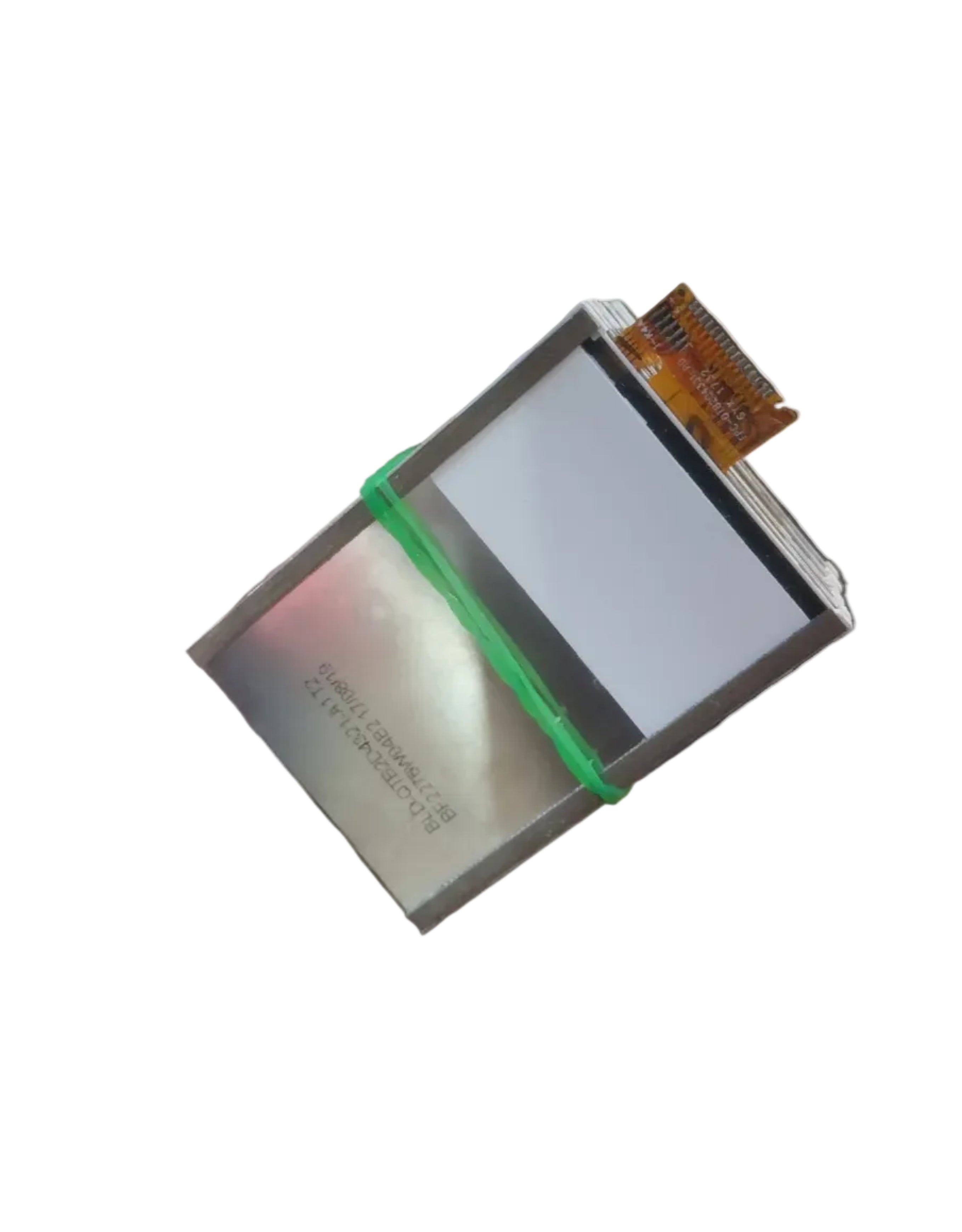 Display screen with connectors on a white background